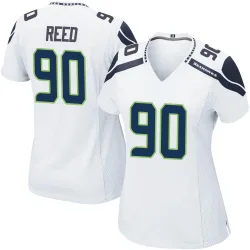 Jarran Reed Seattle Seahawks Game Women's Jersey (White)