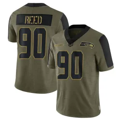 Jarran Reed Seattle Seahawks Limited Men's 2021 Salute To Service Jersey (Olive)