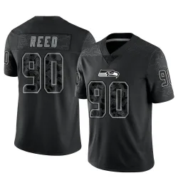 Jarran Reed Seattle Seahawks Limited Men's Reflective Jersey (Black)