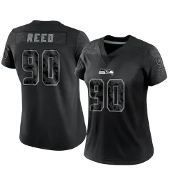 Jarran Reed Seattle Seahawks Limited Women's Reflective Jersey (Black)