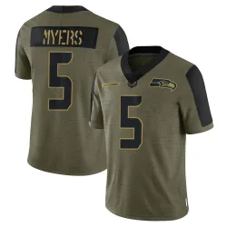 Jason Myers Seattle Seahawks Limited Men's 2021 Salute To Service Jersey (Olive)