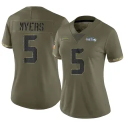 Jason Myers Seattle Seahawks Limited Women's 2022 Salute To Service Jersey (Olive)