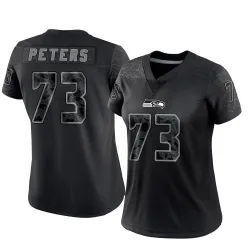 Jason Peters Seattle Seahawks Limited Women's Reflective Jersey (Black)