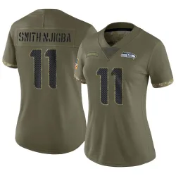 Jaxon Smith-Njigba Seattle Seahawks Limited Women's 2022 Salute To Service Jersey (Olive)