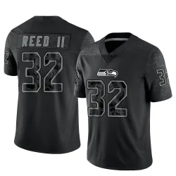 Jerrick Reed II Seattle Seahawks Limited Men's Reflective Jersey (Black)