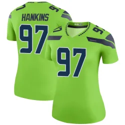 Johnathan Hankins Seattle Seahawks Legend Women's Color Rush Neon Jersey (Green)