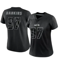 Johnathan Hankins Seattle Seahawks Limited Women's Reflective Jersey (Black)