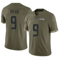 Jon Ryan Seattle Seahawks Limited Men's 2022 Salute To Service Jersey (Olive)