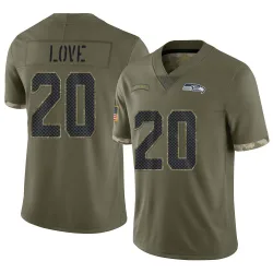 Julian Love Seattle Seahawks Limited Men's 2022 Salute To Service Jersey (Olive)
