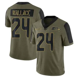 K'Von Wallace Seattle Seahawks Limited Men's 2021 Salute To Service Jersey (Olive)