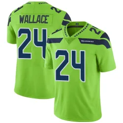 K'Von Wallace Seattle Seahawks Limited Men's Color Rush Neon Jersey (Green)