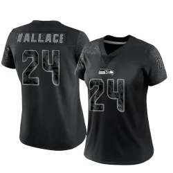 K'Von Wallace Seattle Seahawks Limited Women's Reflective Jersey (Black)