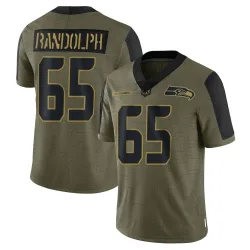Kendall Randolph Seattle Seahawks Limited Men's 2021 Salute To Service Jersey (Olive)