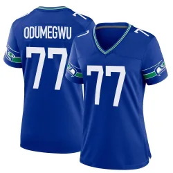Kenneth Odumegwu Seattle Seahawks Game Women's Throwback Jersey (Royal)