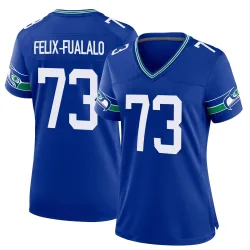 Luke Felix-Fualalo Seattle Seahawks Game Women's Throwback Jersey (Royal)