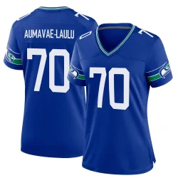 Malaesala Aumavae-Laulu Seattle Seahawks Game Women's Throwback Jersey (Royal)