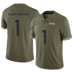 Marquez Valdes-Scantling Seattle Seahawks Limited Men's 2022 Salute To Service Jersey (Olive)