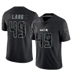 Marshall Lang Seattle Seahawks Limited Men's Reflective Jersey (Black)