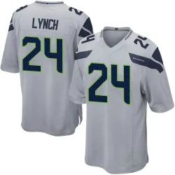 Marshawn Lynch Seattle Seahawks Game Men's Alternate Jersey (Gray)