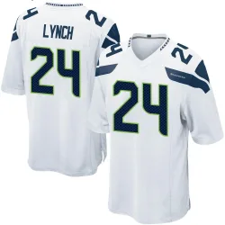 Marshawn Lynch Seattle Seahawks Game Men's Jersey (White)