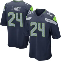 Marshawn Lynch Seattle Seahawks Game Men's Team Color Jersey (Navy)