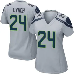 Marshawn Lynch Seattle Seahawks Game Women's Alternate Jersey (Gray)