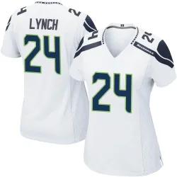 Marshawn Lynch Seattle Seahawks Game Women's Jersey (White)