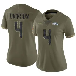 Michael Dickson Seattle Seahawks Limited Women's 2022 Salute To Service Jersey (Olive)