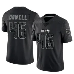 Michael Dowell Seattle Seahawks Limited Men's Reflective Jersey (Black)
