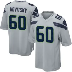 Michael Novitsky Seattle Seahawks Game Men's Alternate Jersey (Gray)