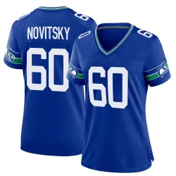 Michael Novitsky Seattle Seahawks Game Women's Throwback Jersey (Royal)