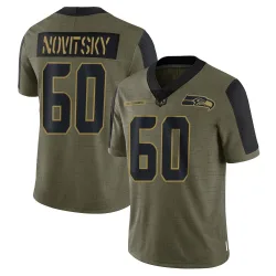 Michael Novitsky Seattle Seahawks Limited Men's 2021 Salute To Service Jersey (Olive)