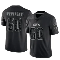 Michael Novitsky Seattle Seahawks Limited Men's Reflective Jersey (Black)