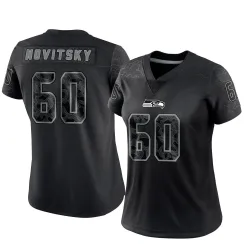 Michael Novitsky Seattle Seahawks Limited Women's Reflective Jersey (Black)