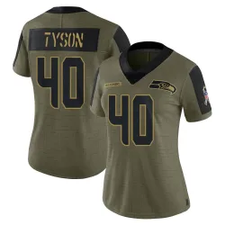 Michael Tyson Seattle Seahawks Limited Women's 2021 Salute To Service Jersey (Olive)