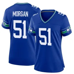 Mike Morgan Seattle Seahawks Game Women's Throwback Jersey (Royal)