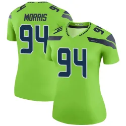 Mike Morris Seattle Seahawks Legend Women's Color Rush Neon Jersey (Green)
