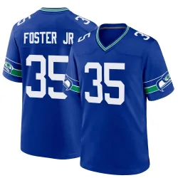 Montorie Foster Jr. Seattle Seahawks Game Men's Throwback Jersey (Royal)