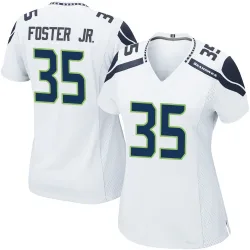 Montorie Foster Jr. Seattle Seahawks Game Women's Jersey (White)