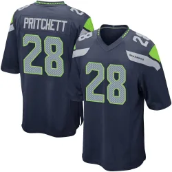 Nehemiah Pritchett Seattle Seahawks Game Men's Team Color Jersey (Navy)