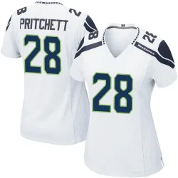 Nehemiah Pritchett Seattle Seahawks Game Women's Jersey (White)
