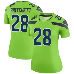 Nehemiah Pritchett Seattle Seahawks Legend Women's Color Rush Neon Jersey (Green)