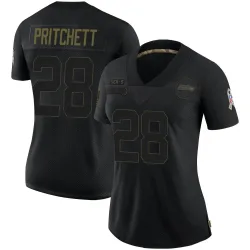 Nehemiah Pritchett Seattle Seahawks Limited Women's 2020 Salute To Service Jersey (Black)