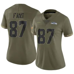 Noah Fant Seattle Seahawks Limited Women's 2022 Salute To Service Jersey (Olive)