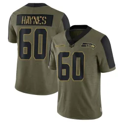 Phil Haynes Seattle Seahawks Limited Men's 2021 Salute To Service Jersey (Olive)