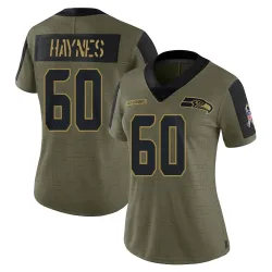Phil Haynes Seattle Seahawks Limited Women's 2021 Salute To Service Jersey (Olive)