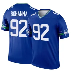Quinton Bohanna Seattle Seahawks Legend Men's Throwback Jersey (Royal)