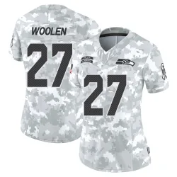 Riq Woolen Seattle Seahawks Limited Women's 2024 Salute to Service Jersey (Arctic Camo)