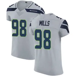 Rylie Mills Seattle Seahawks Elite Men's Alternate Vapor Untouchable Jersey (Gray)