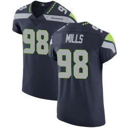 Rylie Mills Seattle Seahawks Elite Men's Team Color Vapor Untouchable Jersey (Navy)